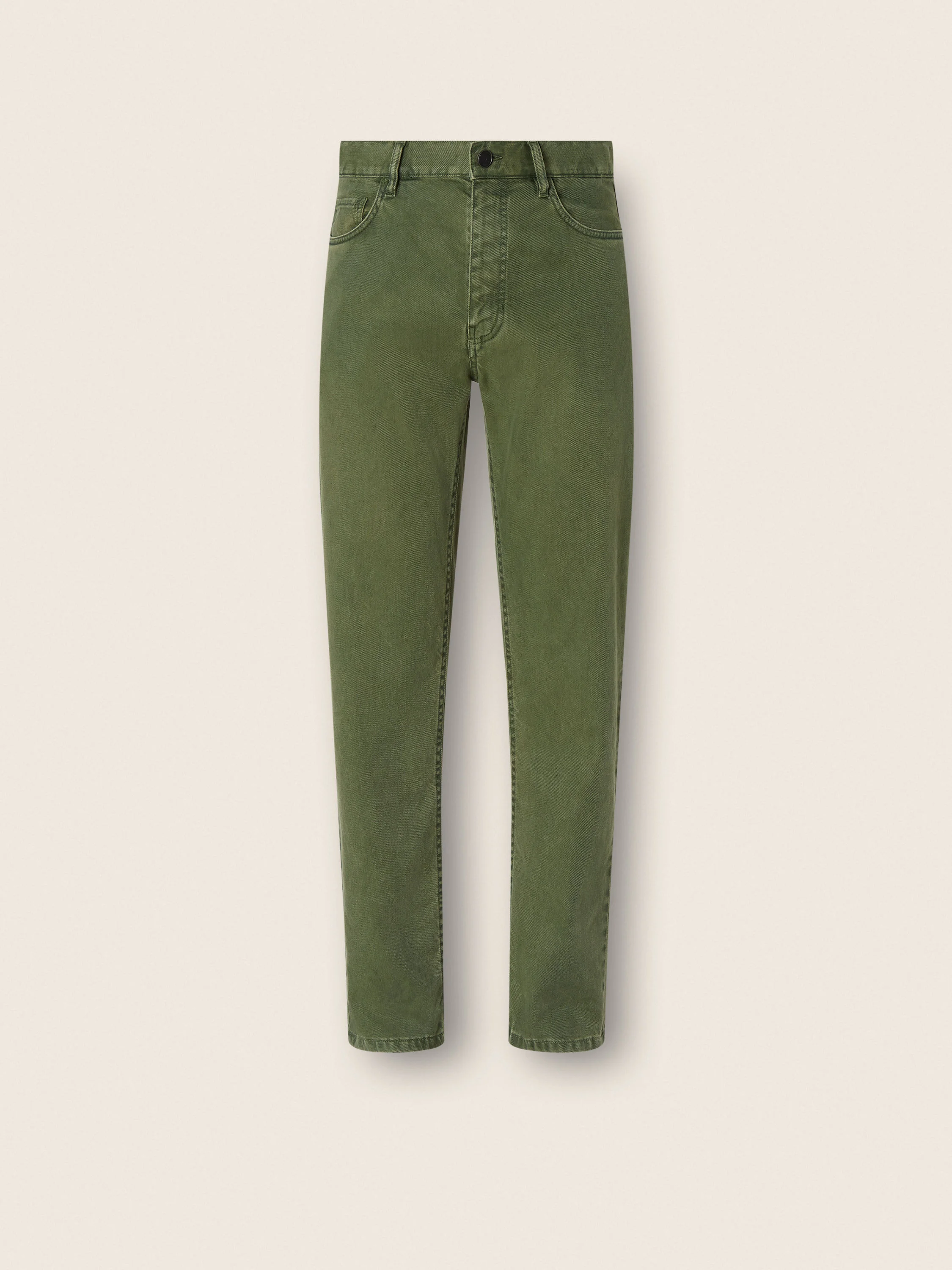 PINE GREEN STRETCH COTTON AND LINEN ROCCIA PANTS - 1