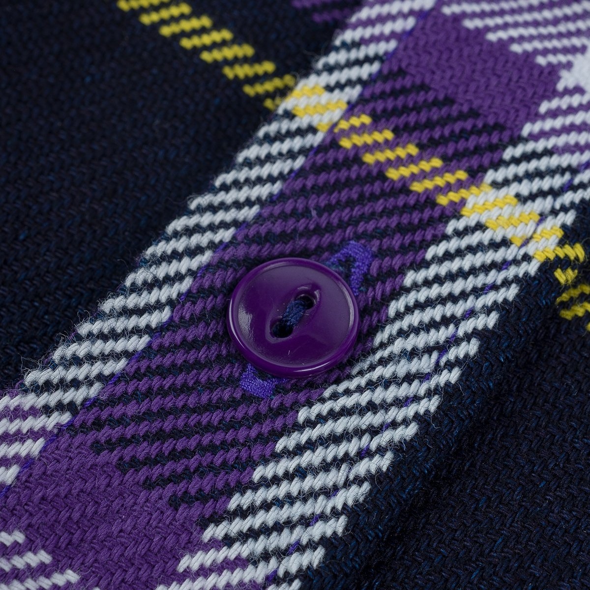IHSH-382-PUR 9oz Selvedge American Check Work Shirt - Purple - 12