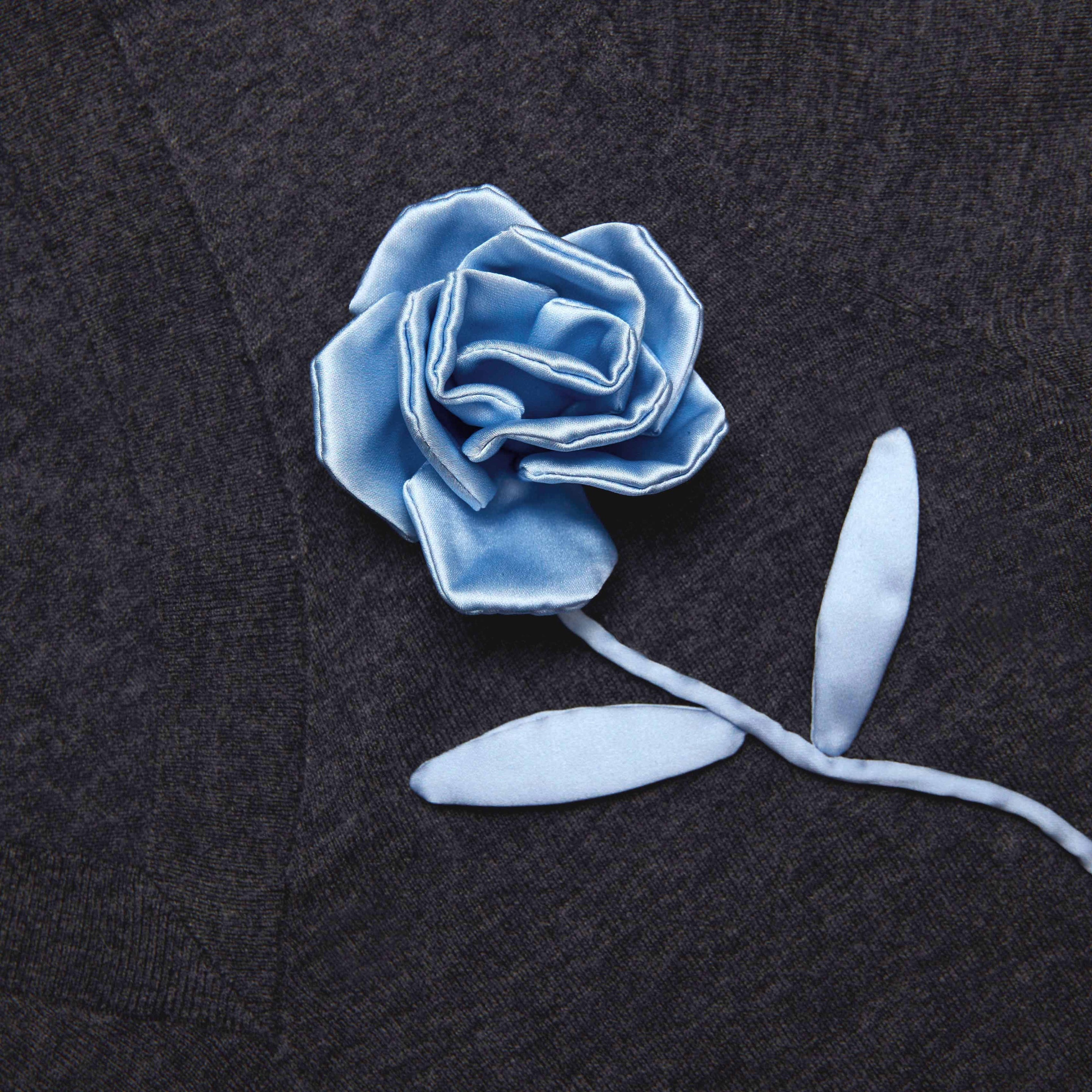 Charcoal Blue Rose Jumper - 5