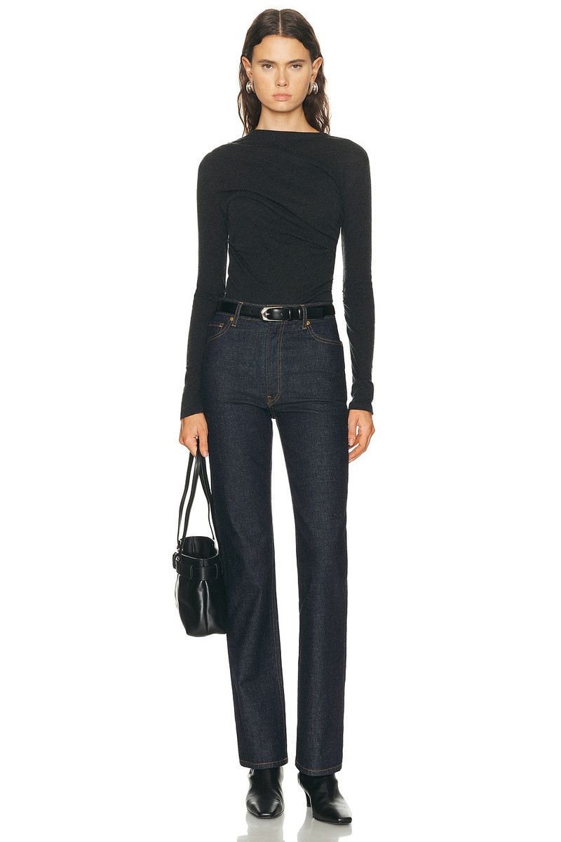 Enza Costa Cashmere Jersey Draped Long Sleeve Crewneck Top outlook