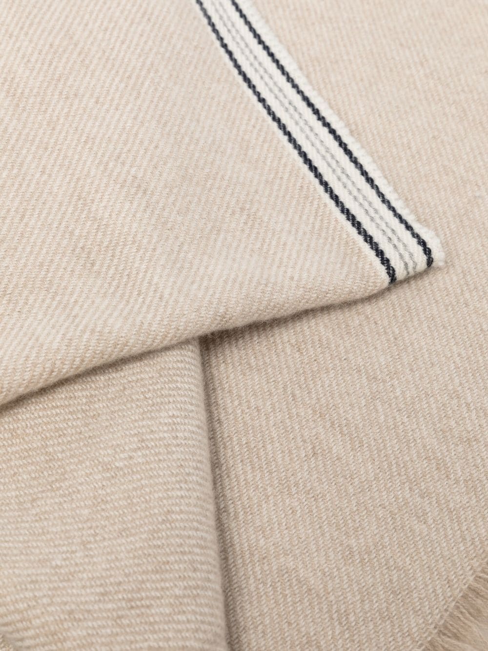 striped-border cashmere scarf - 3