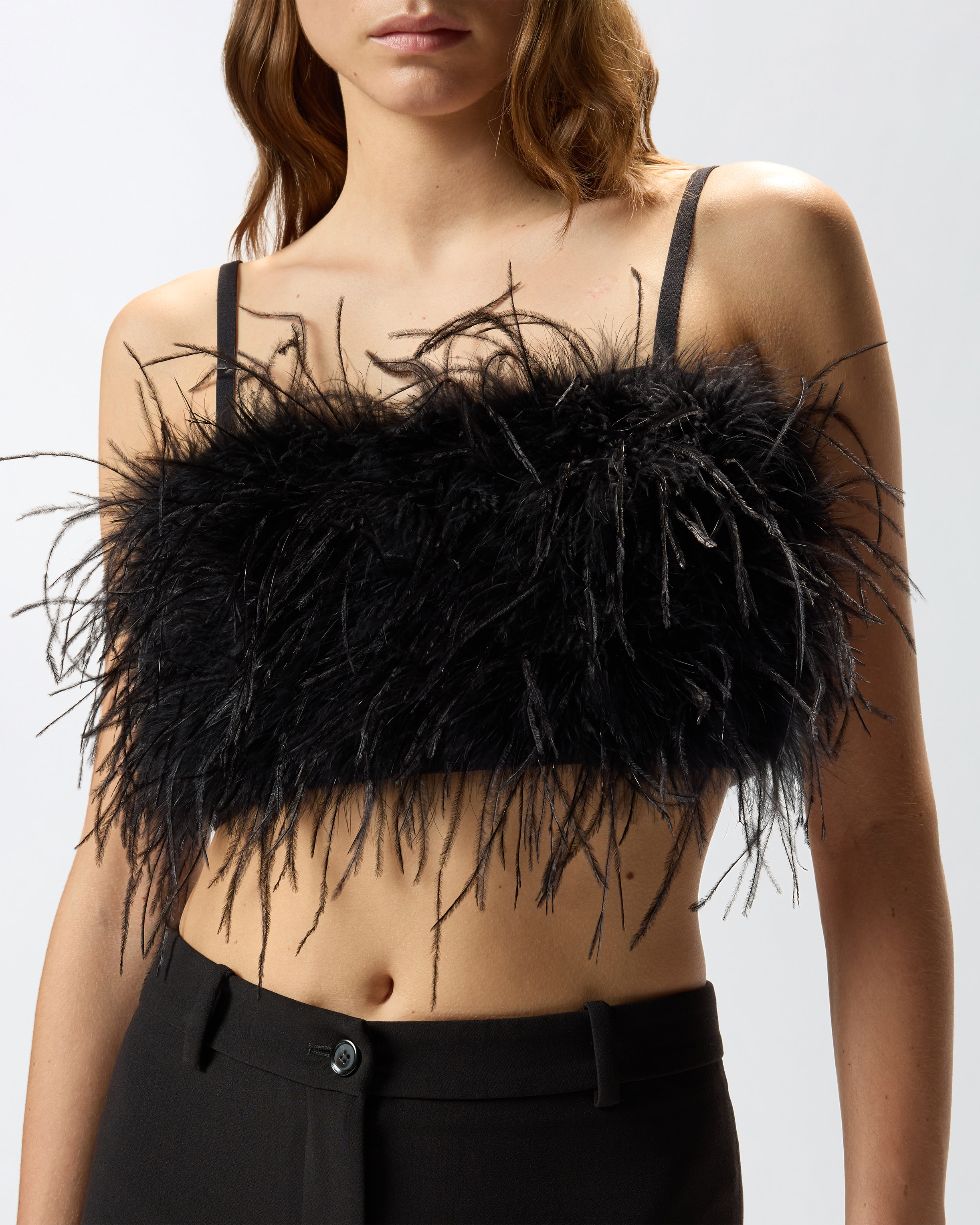 CROP TOP WITH FEATHER DETAILING - 5