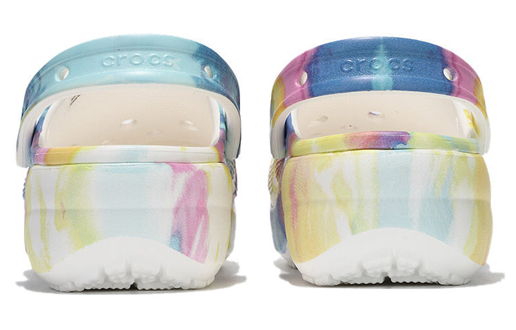 (WMNS) Crocs Classic clog clouds Tie Dye Printing Lightweight Cozy Sports Sandals Pink Blue 207151-9 - 6