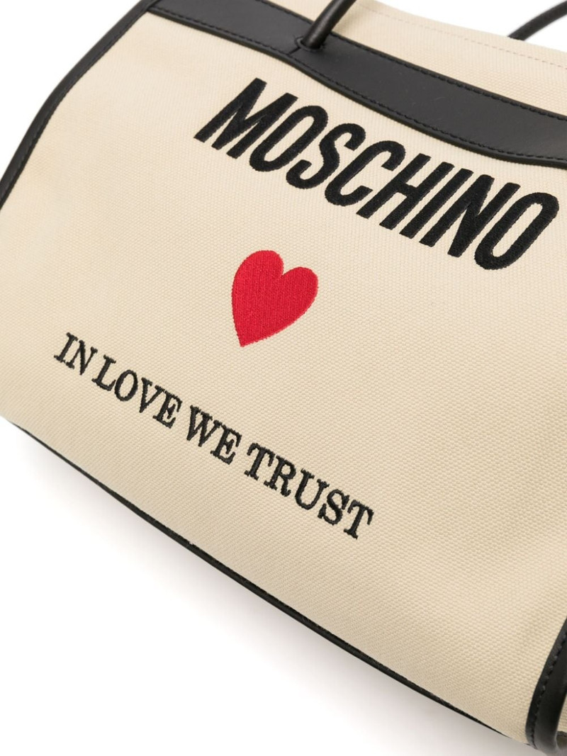 logo-embroidered canvas tote bag 4