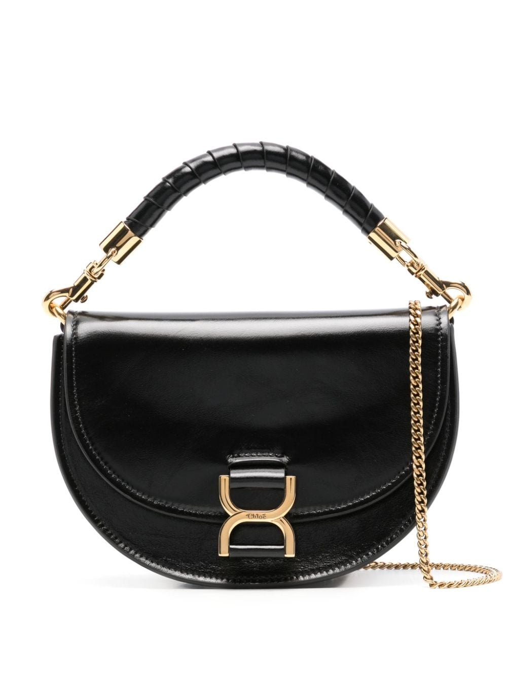 hardware-detail leather tote bag - 1