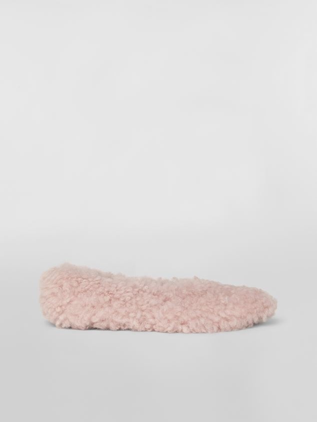 WHITE SHEARLING BALLERINA - 1
