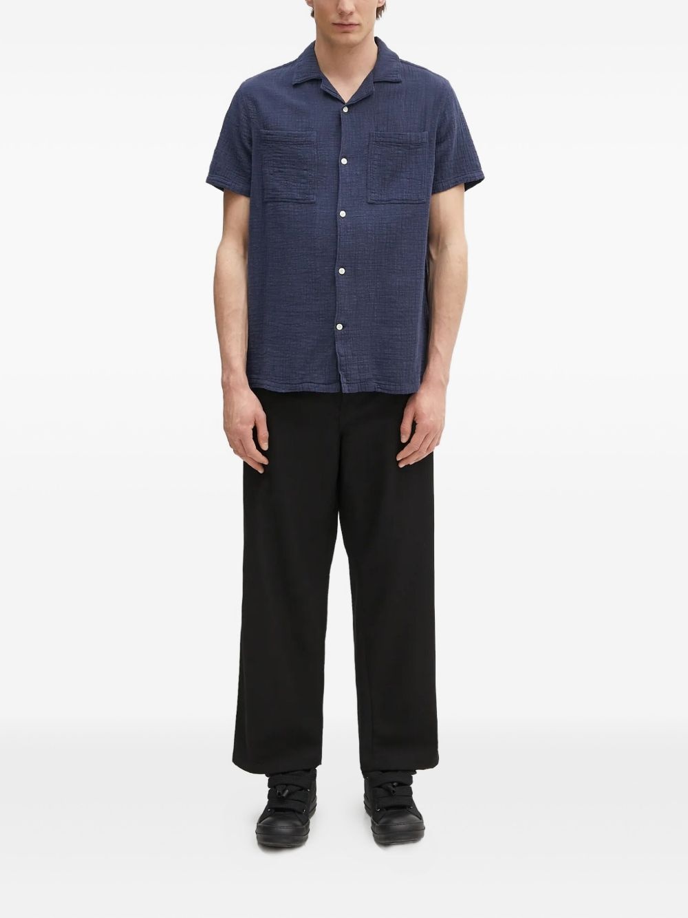 revere-collar pocket shirt - 2