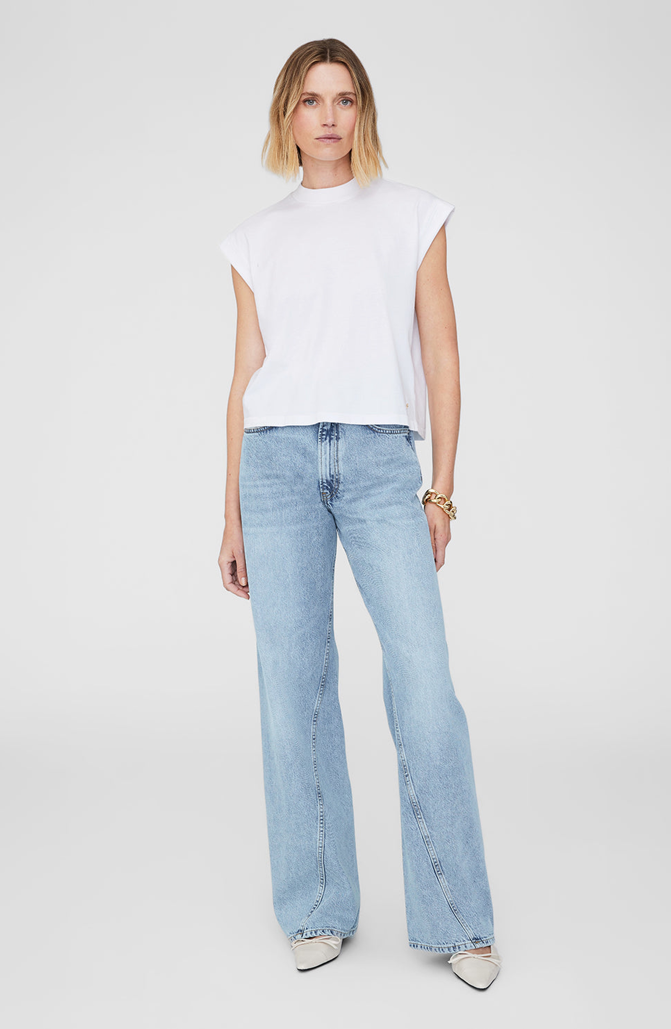 ANINE BING Caspen Tee in White at Nordstrom - 1