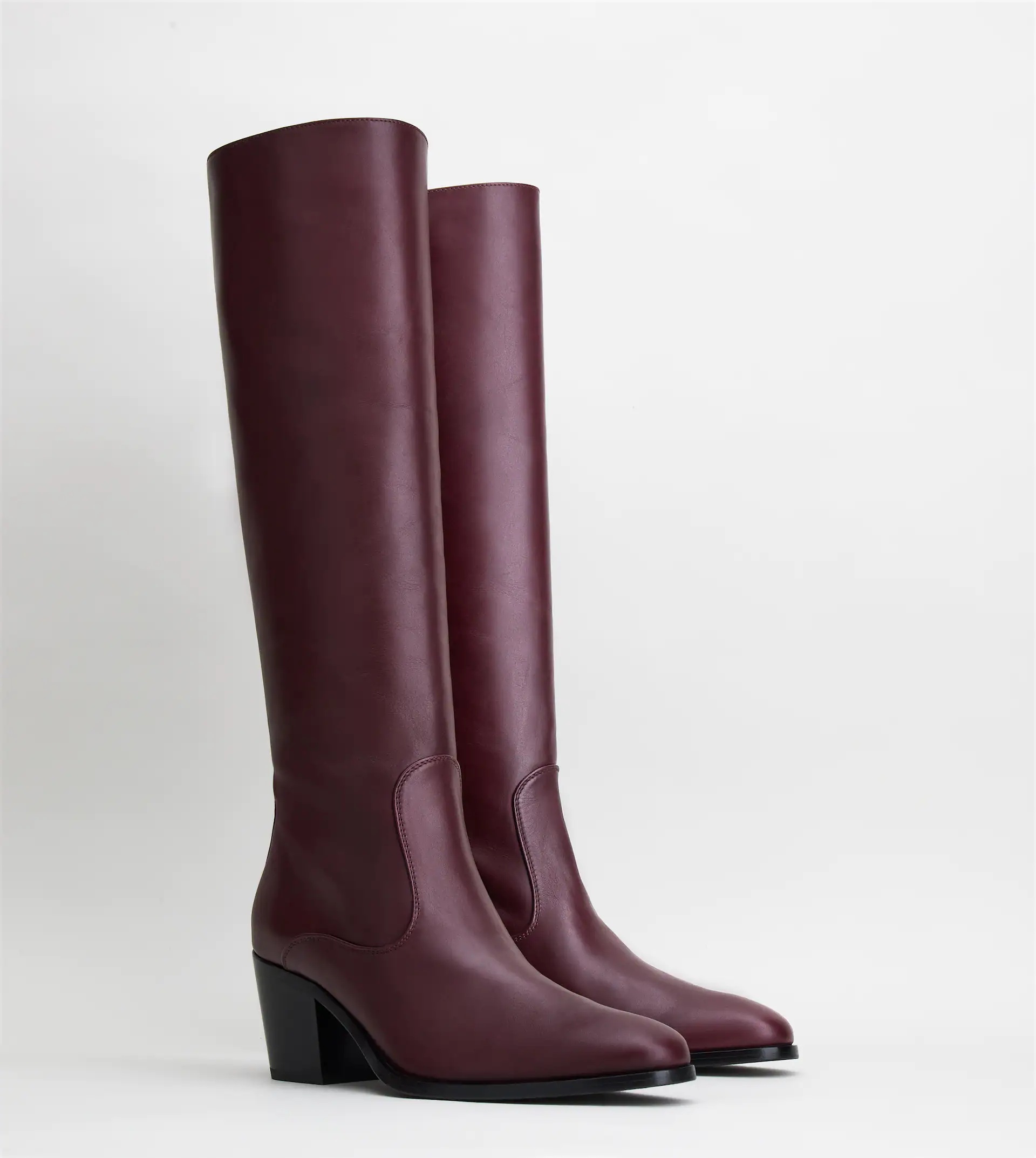 LEATHER BOOTS - BURGUNDY - 2