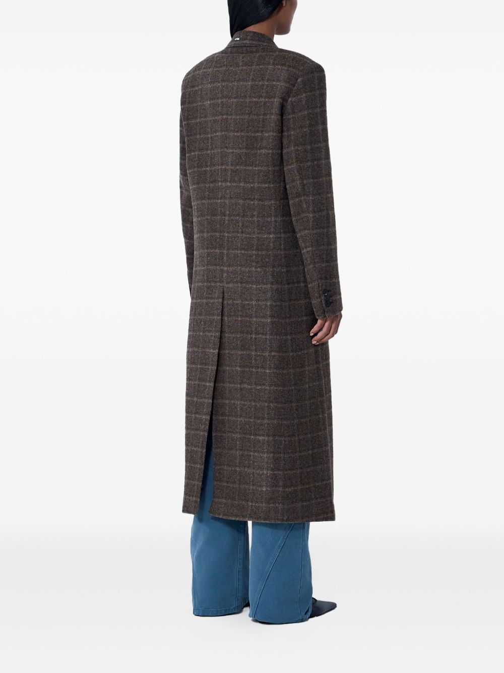 Manta checked single-breasted coat - 3