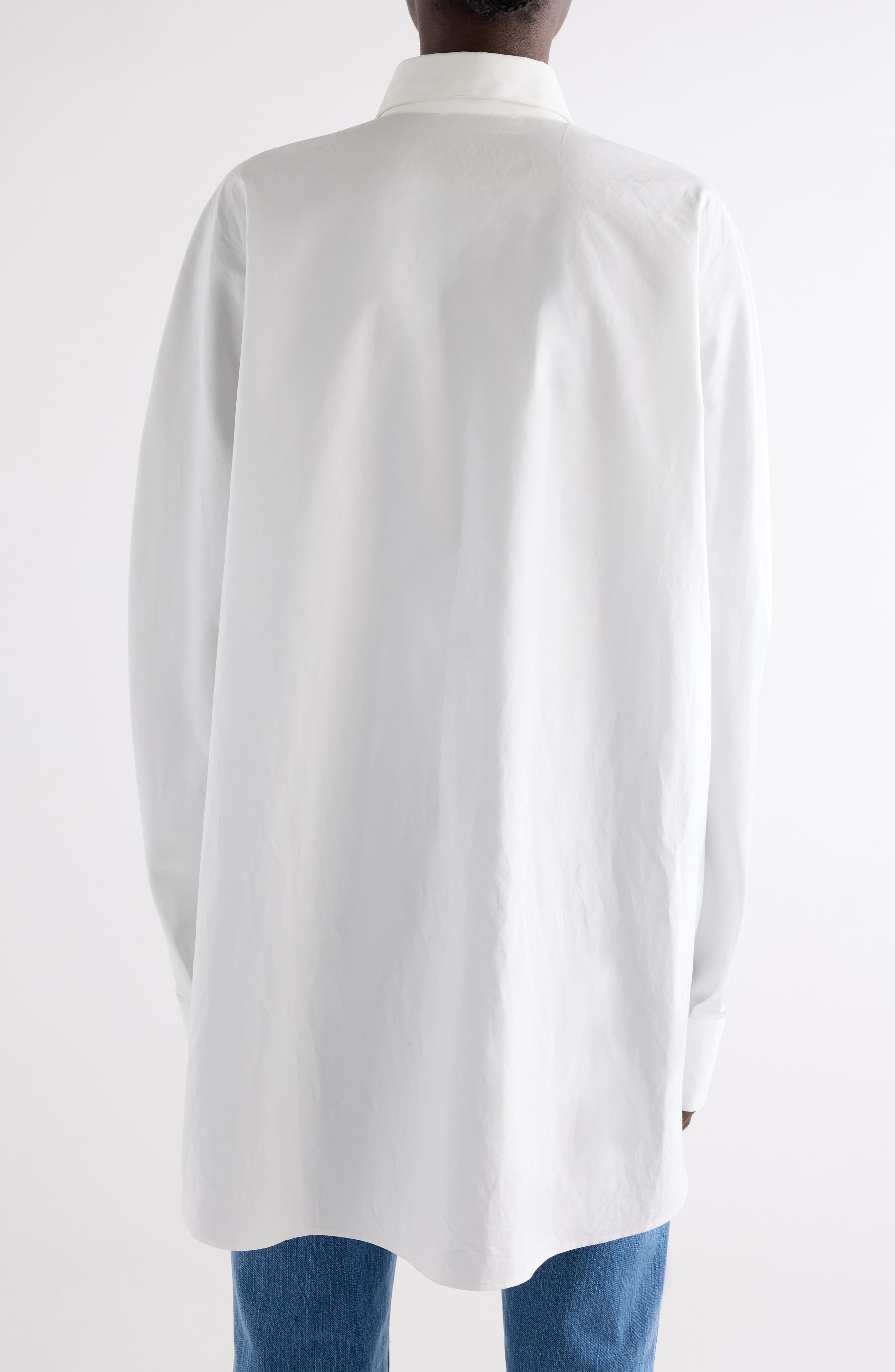 Givenchy Cocoon Cotton Poplin Button-Up Shirt in White at Nordstrom - 3