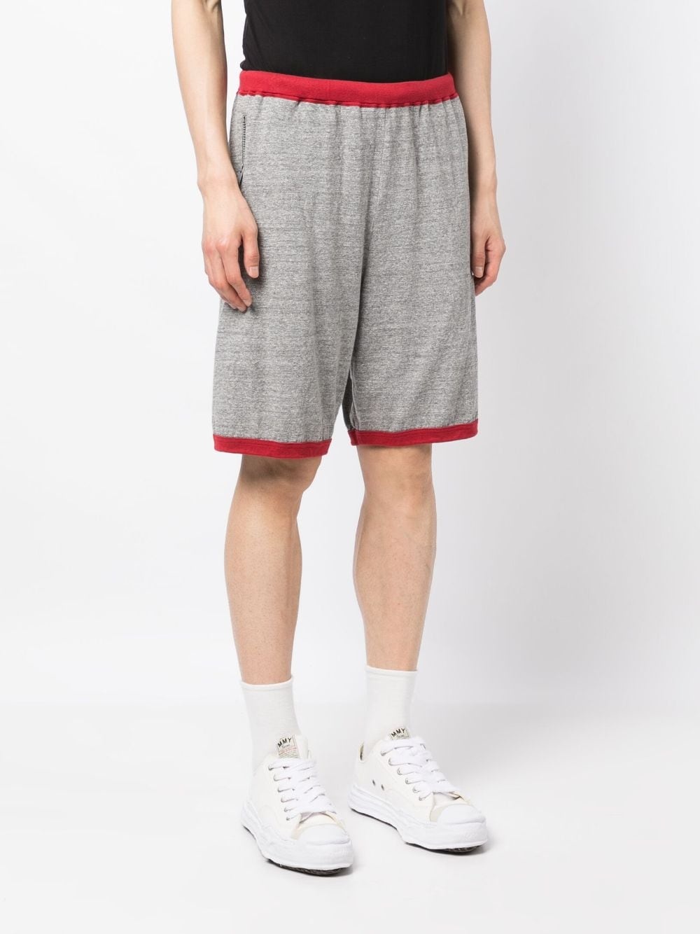 elasticated-waist cotton track shorts - 3