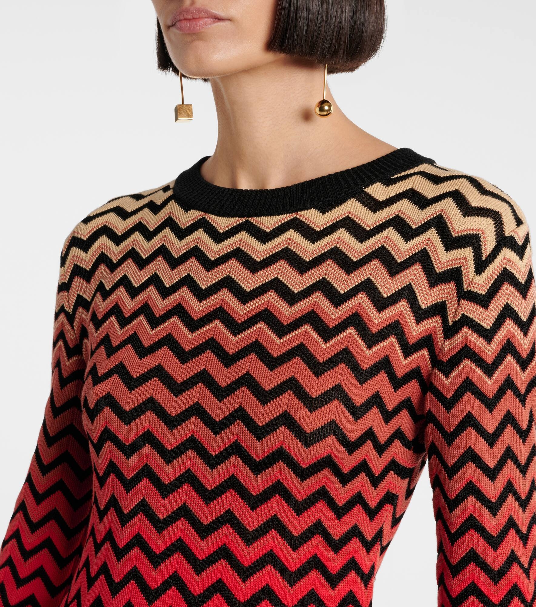 Zig Zag ombré cotton-blend minidress - 4