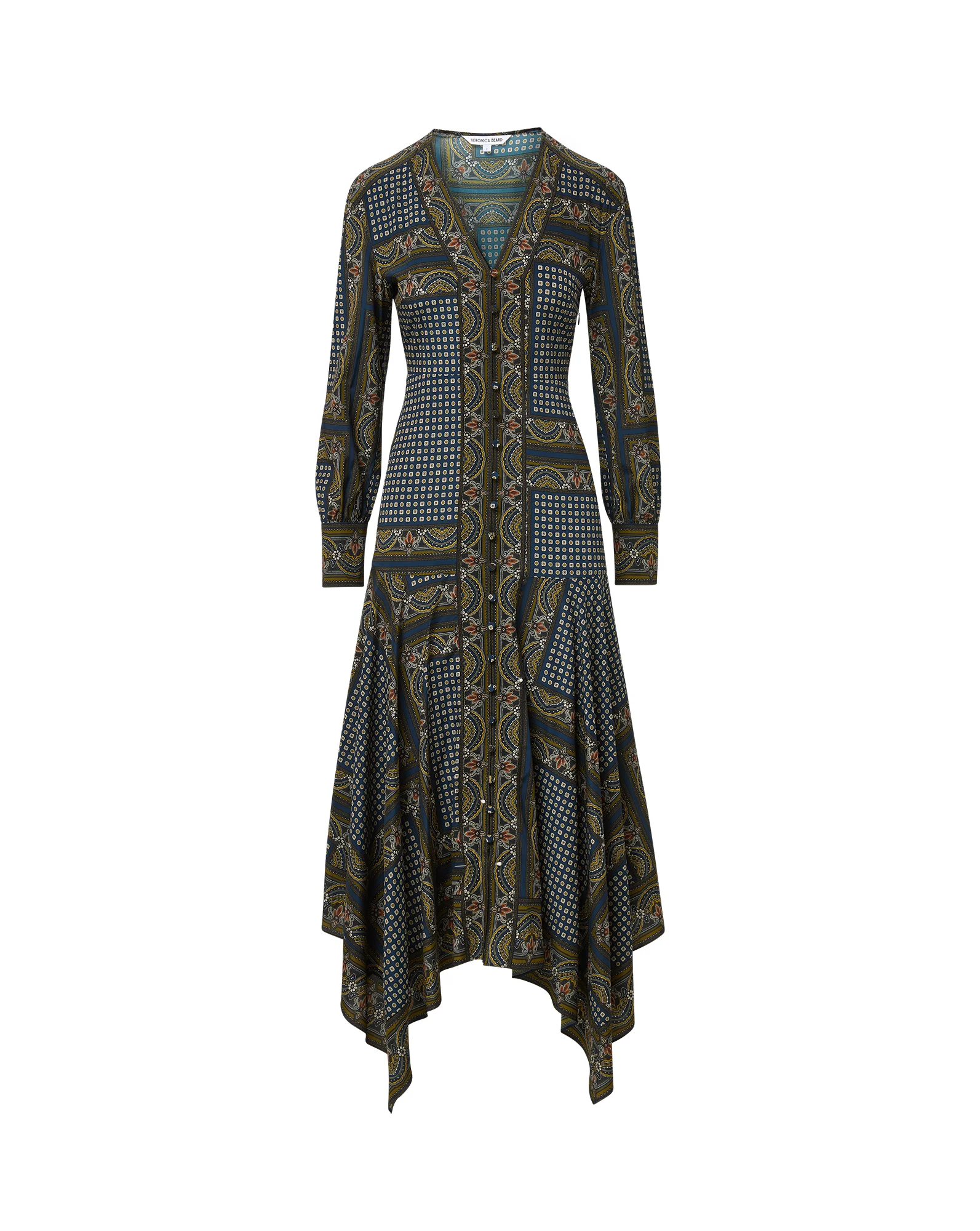 SKYE SCARF-PRINT MIDI DRESS - 1