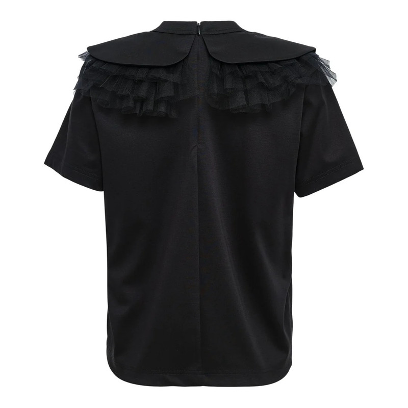 Noir Kei Ninomiya Cotton Ponte X Nylon Tulle Tee outlook