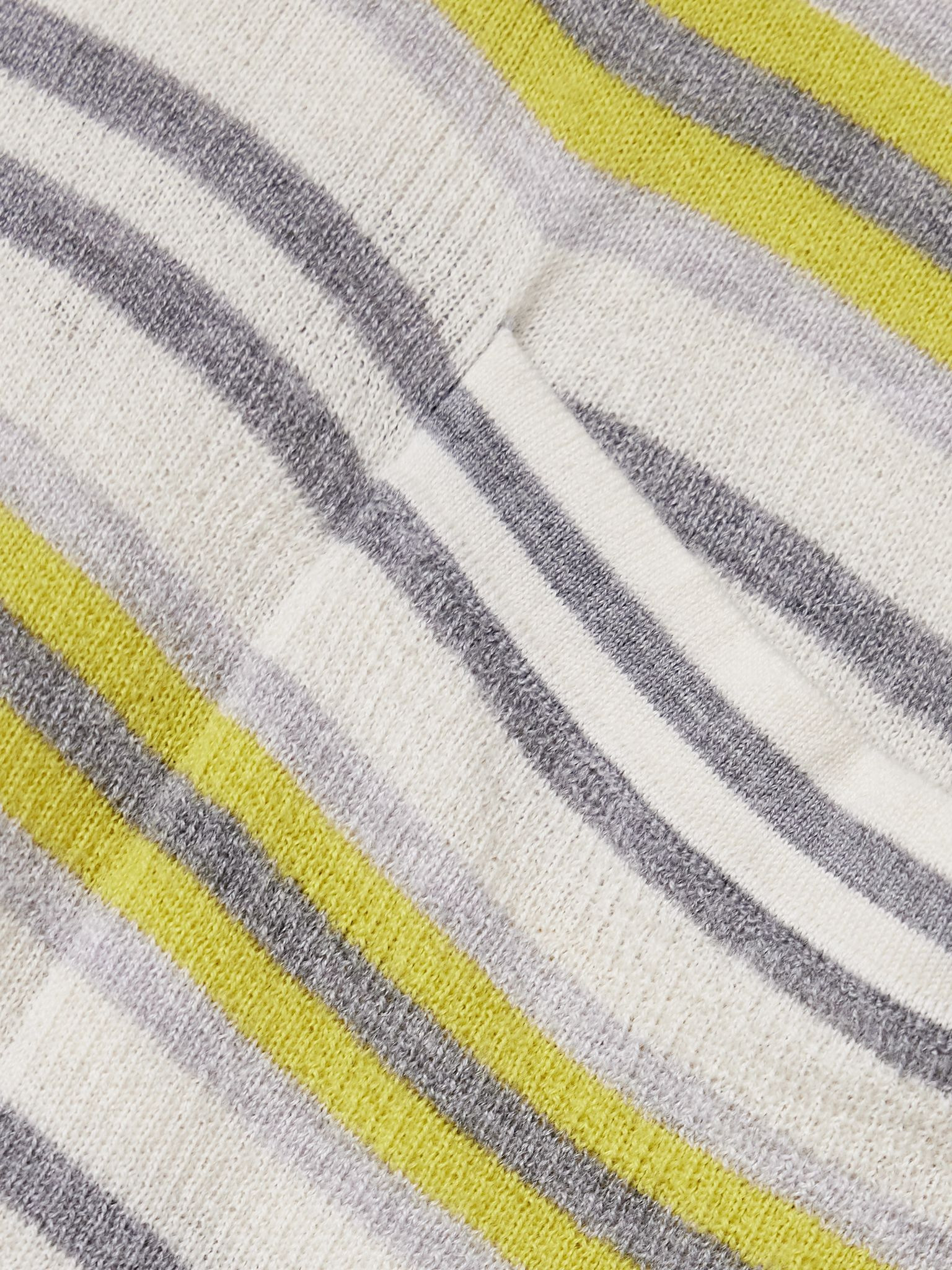 Beach Stripe Big Boy striped cashmere T-shirt Yellow - 5