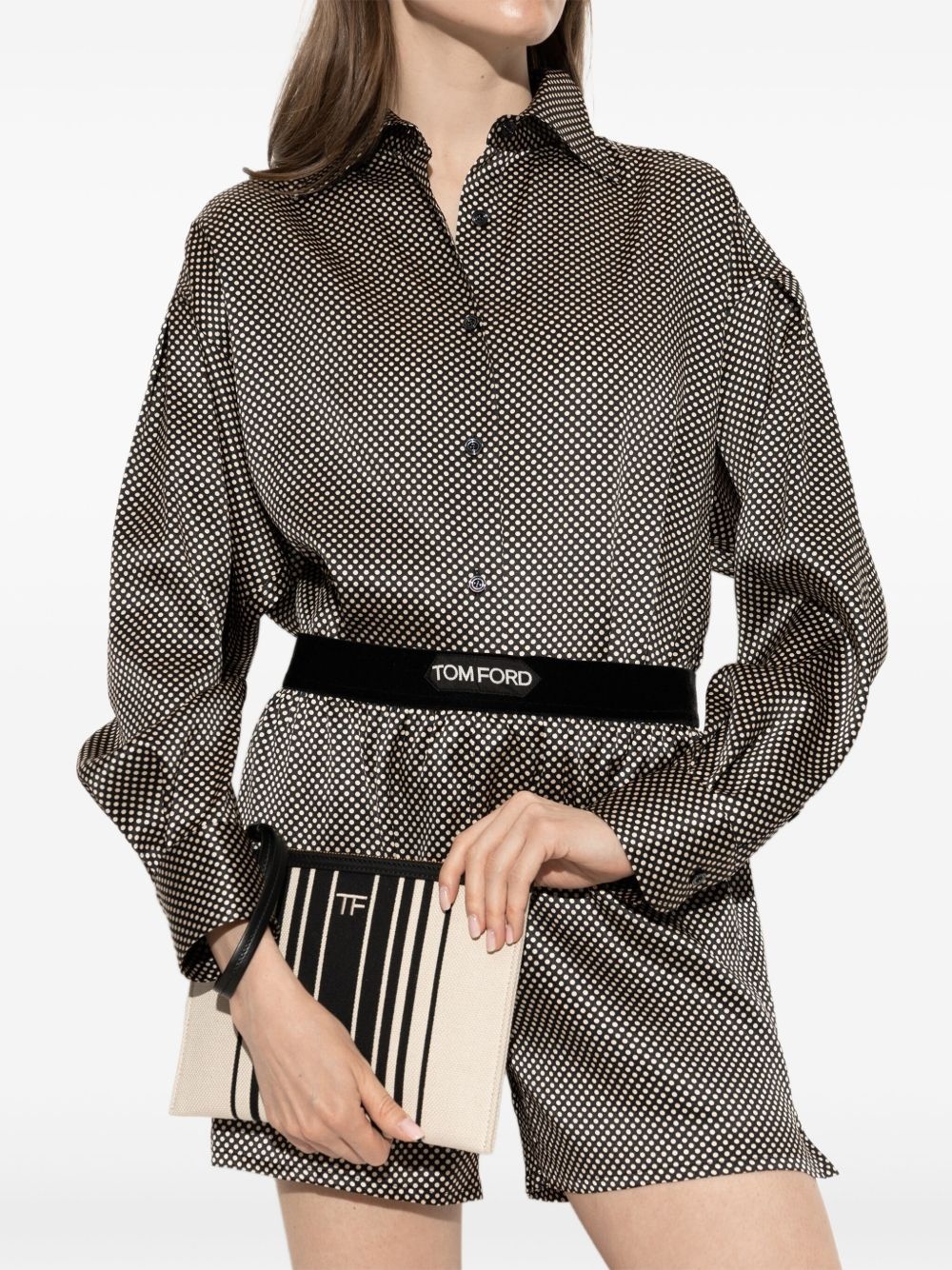 striped canvas clutch - 2