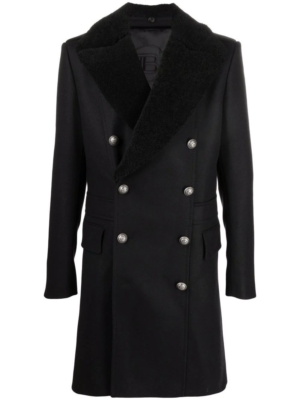 double-breasted button-front coat - 1