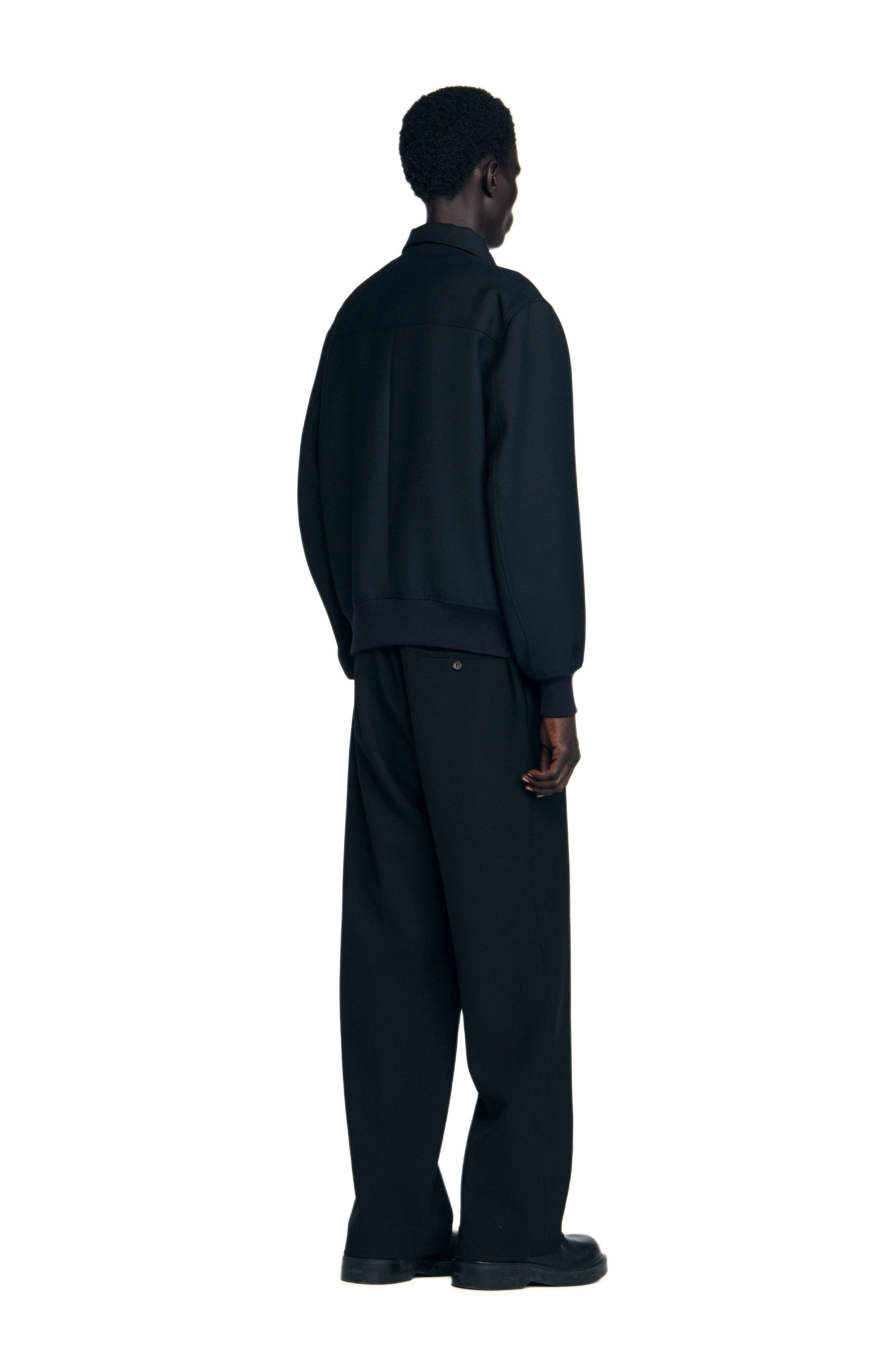 SANDRO Casual zip-up jacket in Navy Blue at Nordstrom - 2