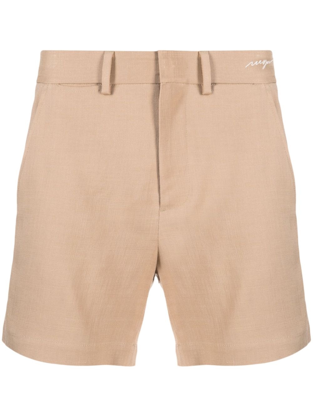 logo-embroidered mid-rise shorts - 1