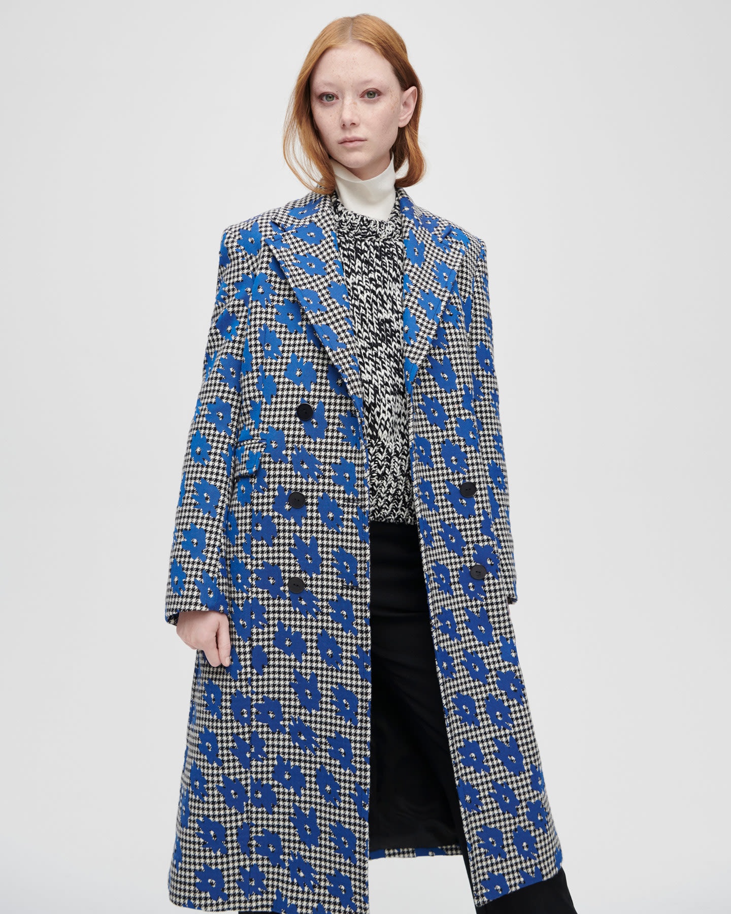 Dogtooth 'Big Flower' Double-Breasted Coat - 5