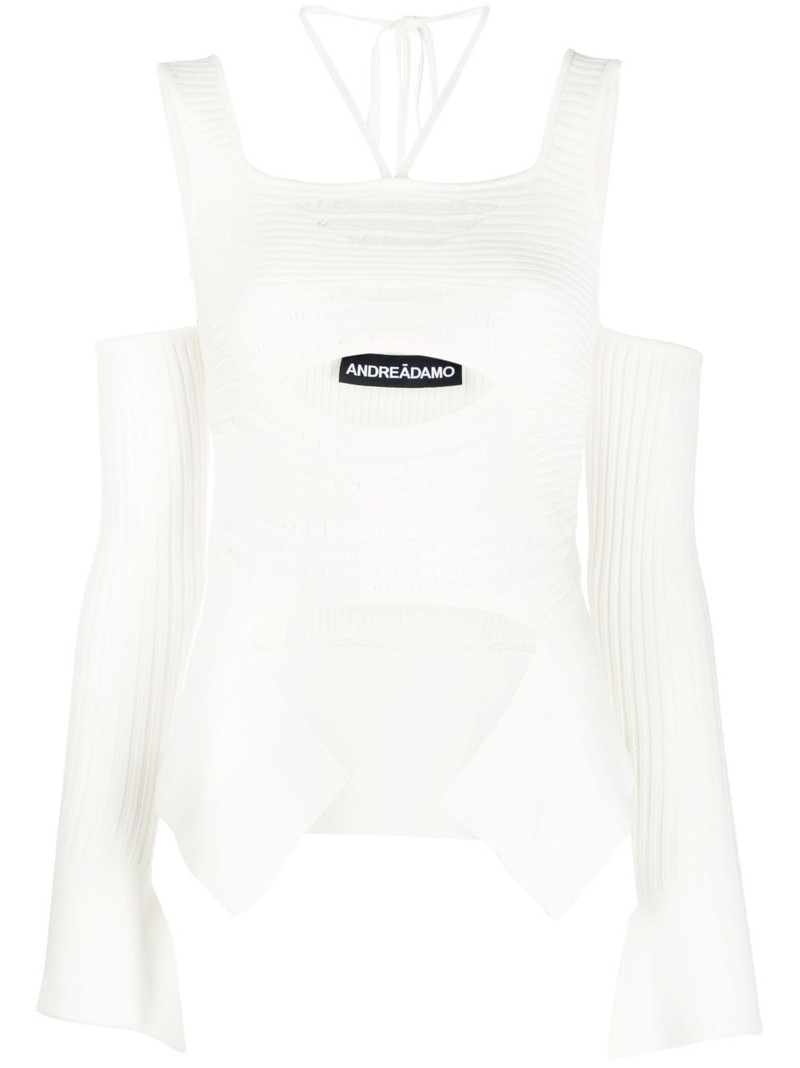 cut-out detail ribbed knit top 1