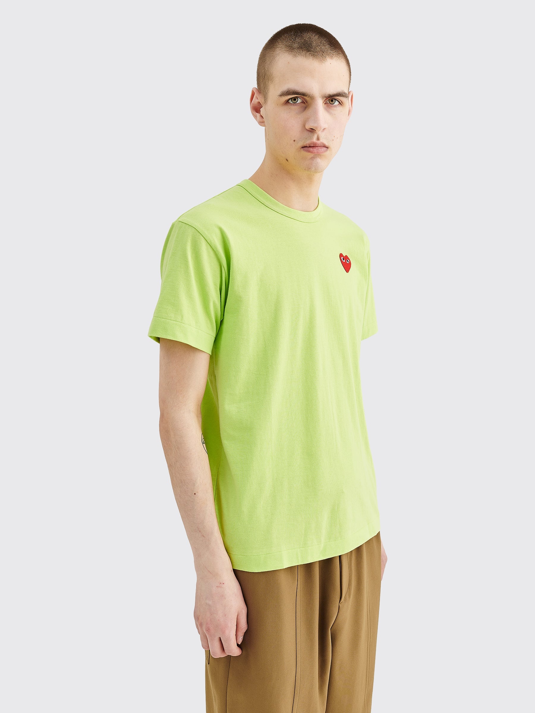 COMME DES GARÇONS PLAY SMALL HEART T-SHIRT GREEN - 5