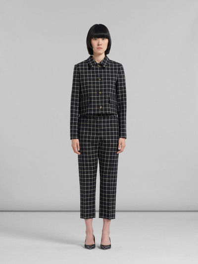 Marni BLACK CHECKED WOOL TROUSERS outlook