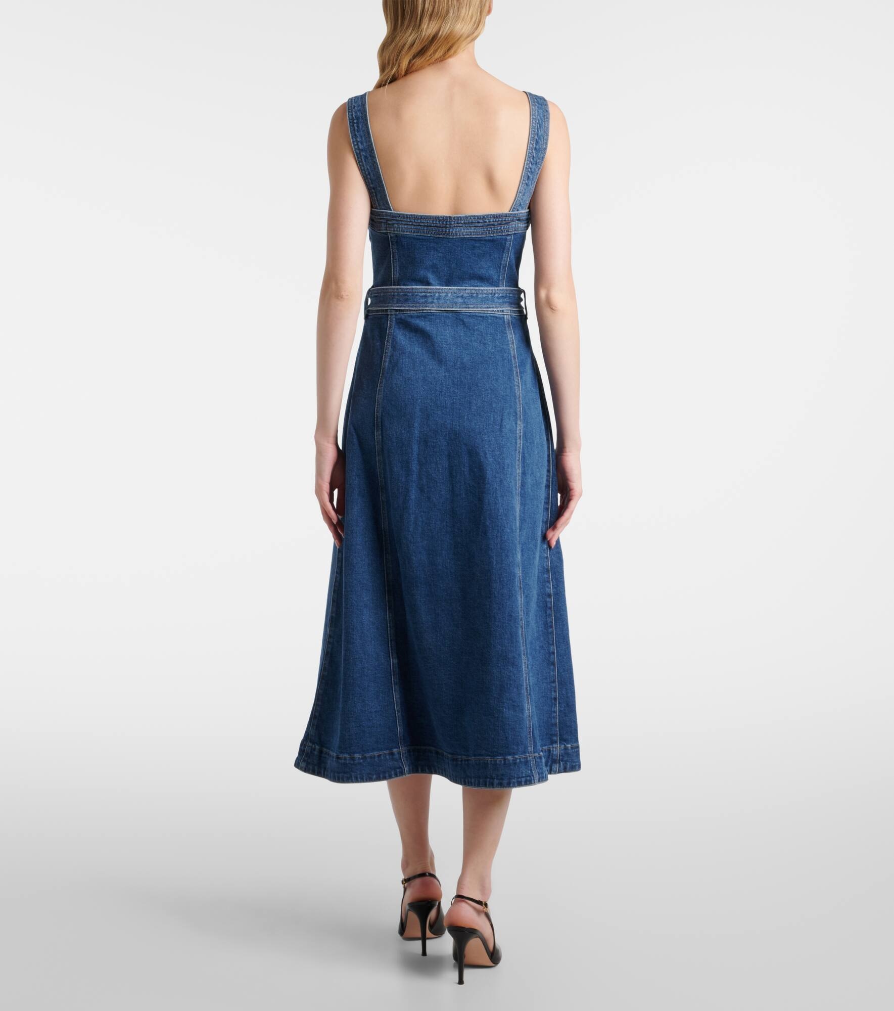 Alba belted denim midi dress - 3
