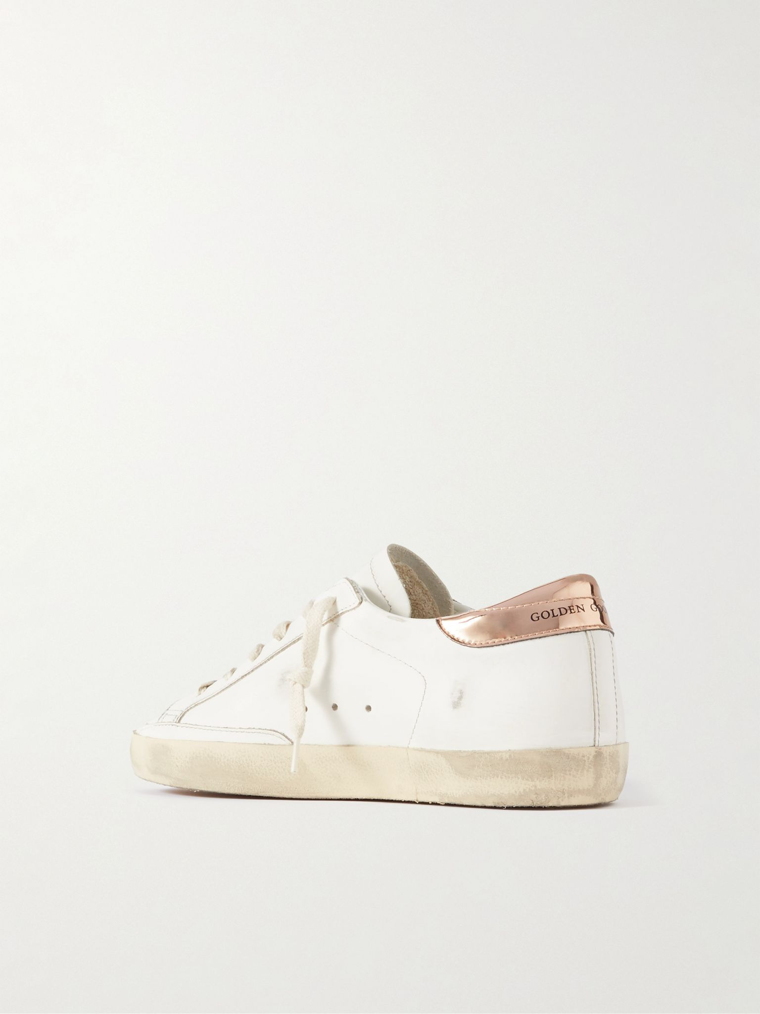 Super-Star distressed glittered leather sneakers White - 3