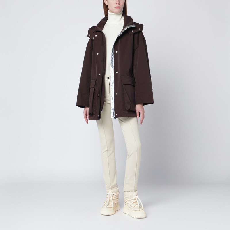 Herno Short Laminar coffee-colored parka outlook
