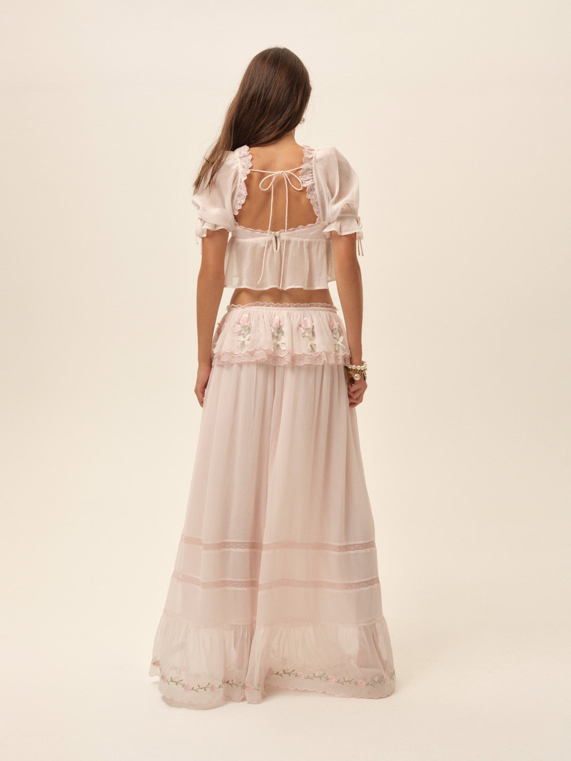 For Love & Lemons Rae Rose Maxi Skirt outlook