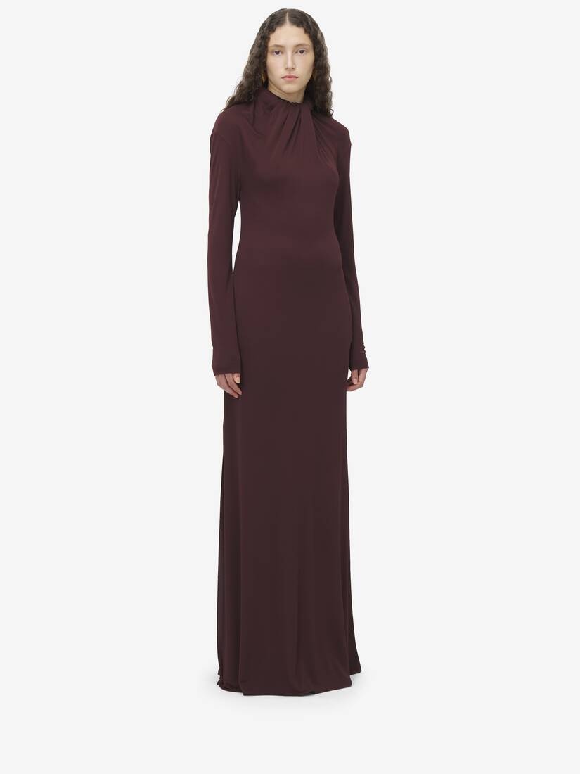 Draped Neckline Dress - 3