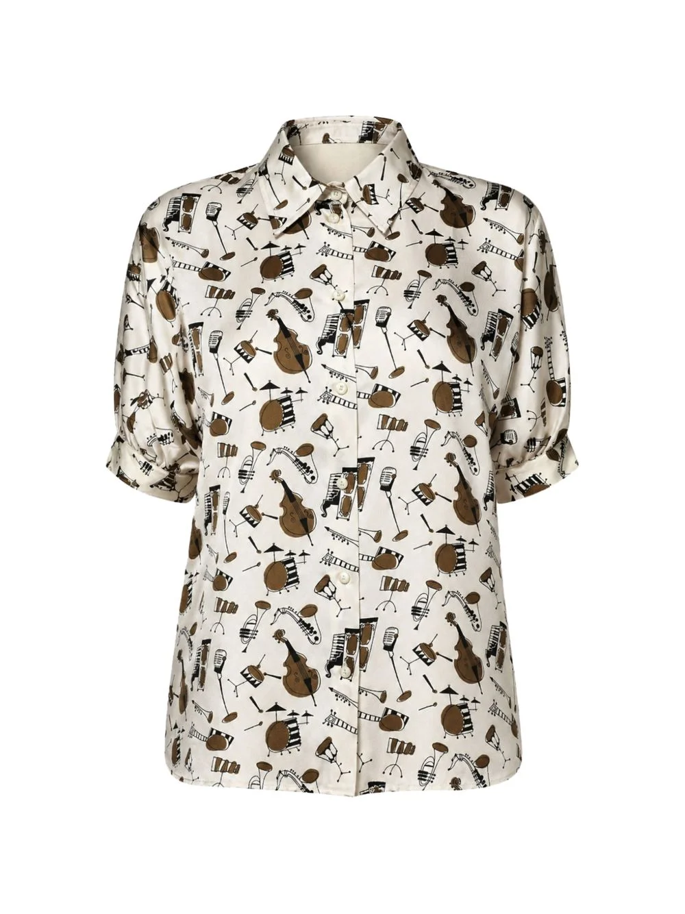 musical-instrument-print shirt - 1