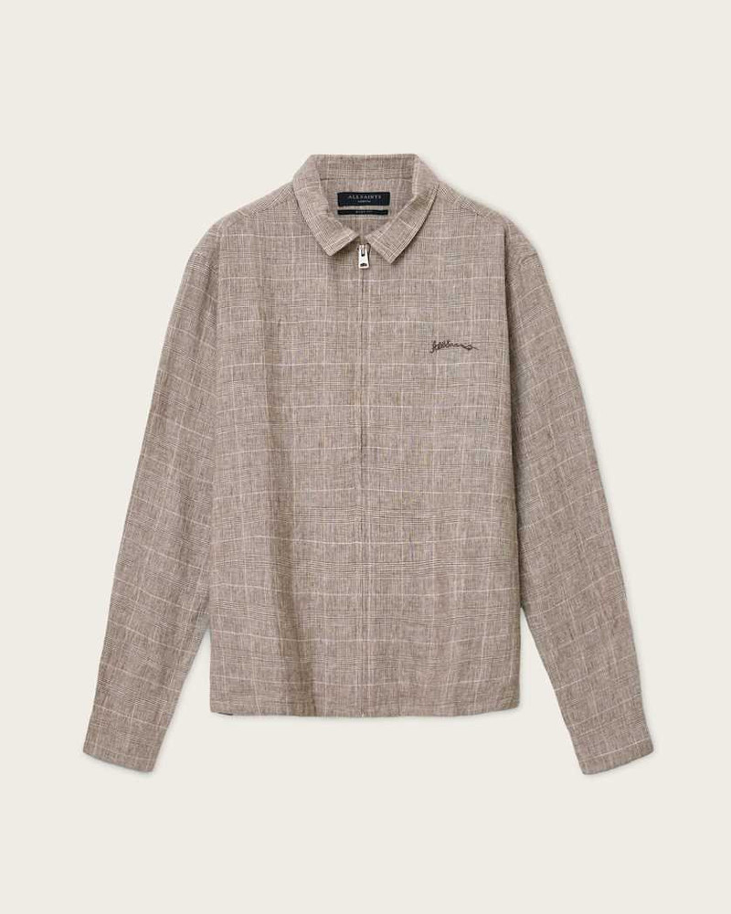 KEAL LINEN BLEND EMBROIDERED CHECK JACKET 1