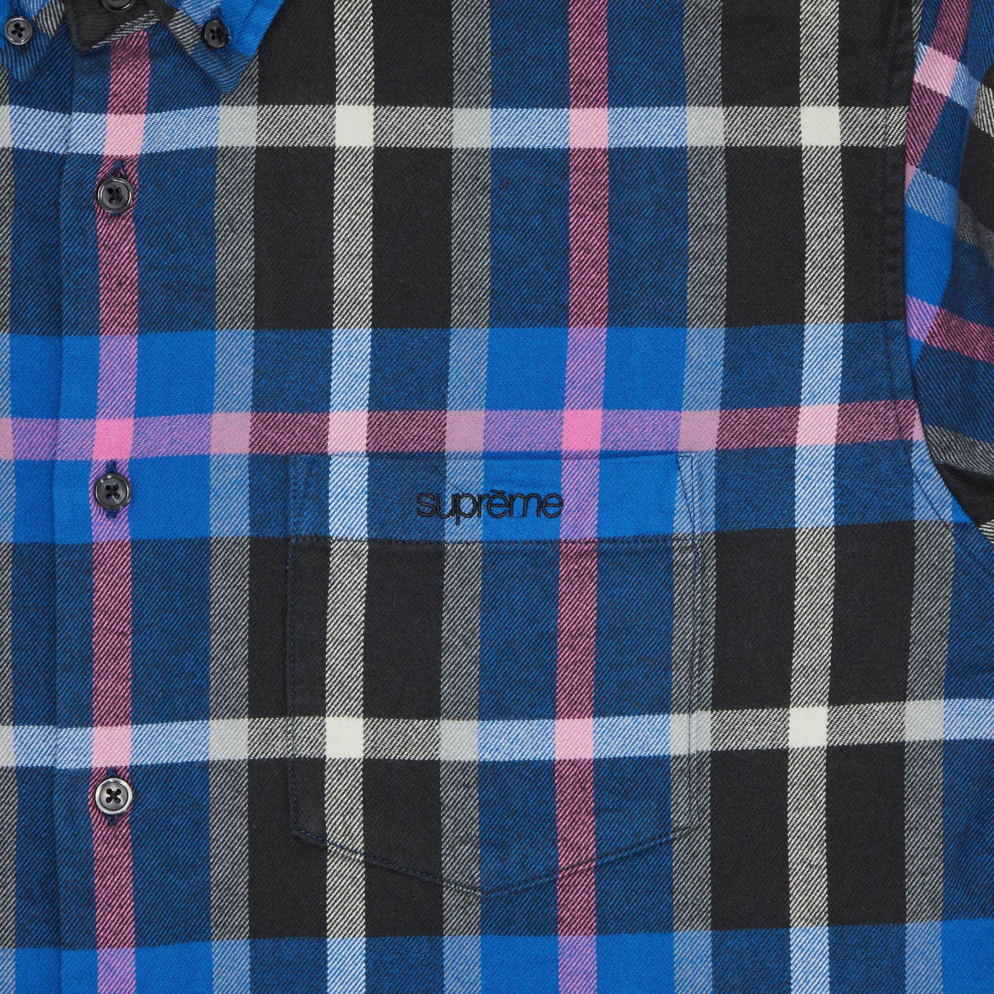 Supreme Plaid Flannel Shirt 'Blue' - 3