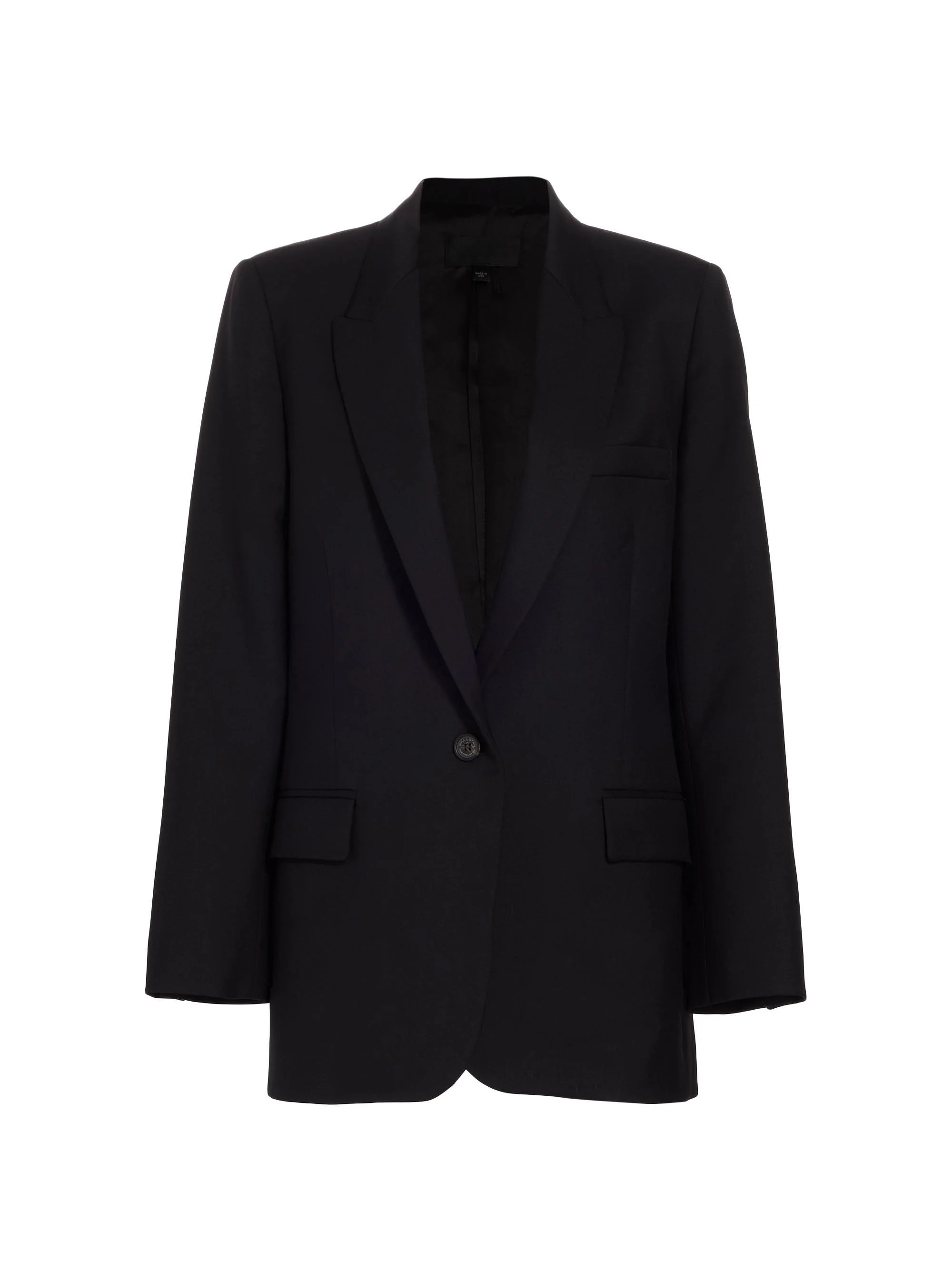 Women's Diane Single-Breasted Wool Blazer - Black - 1