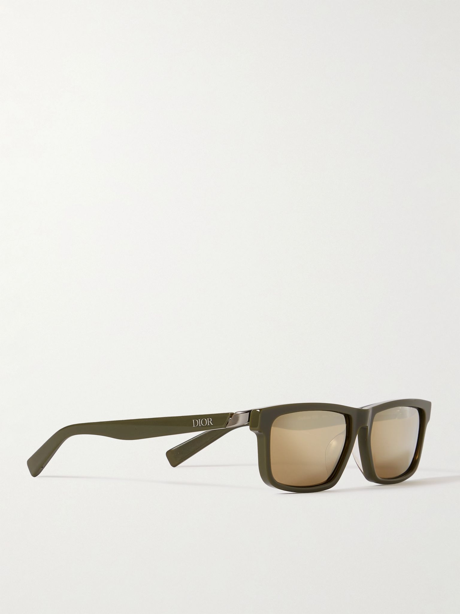 DioRider S2U Rectangle-Frame Acetate Mirrored Sunglasses Green - 3
