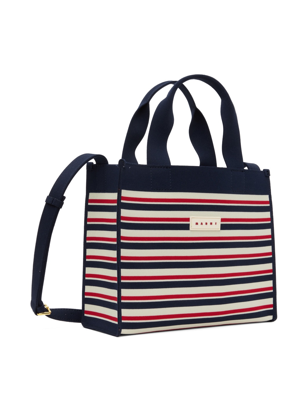 Navy & White Jacquard Shopper Tote - 2