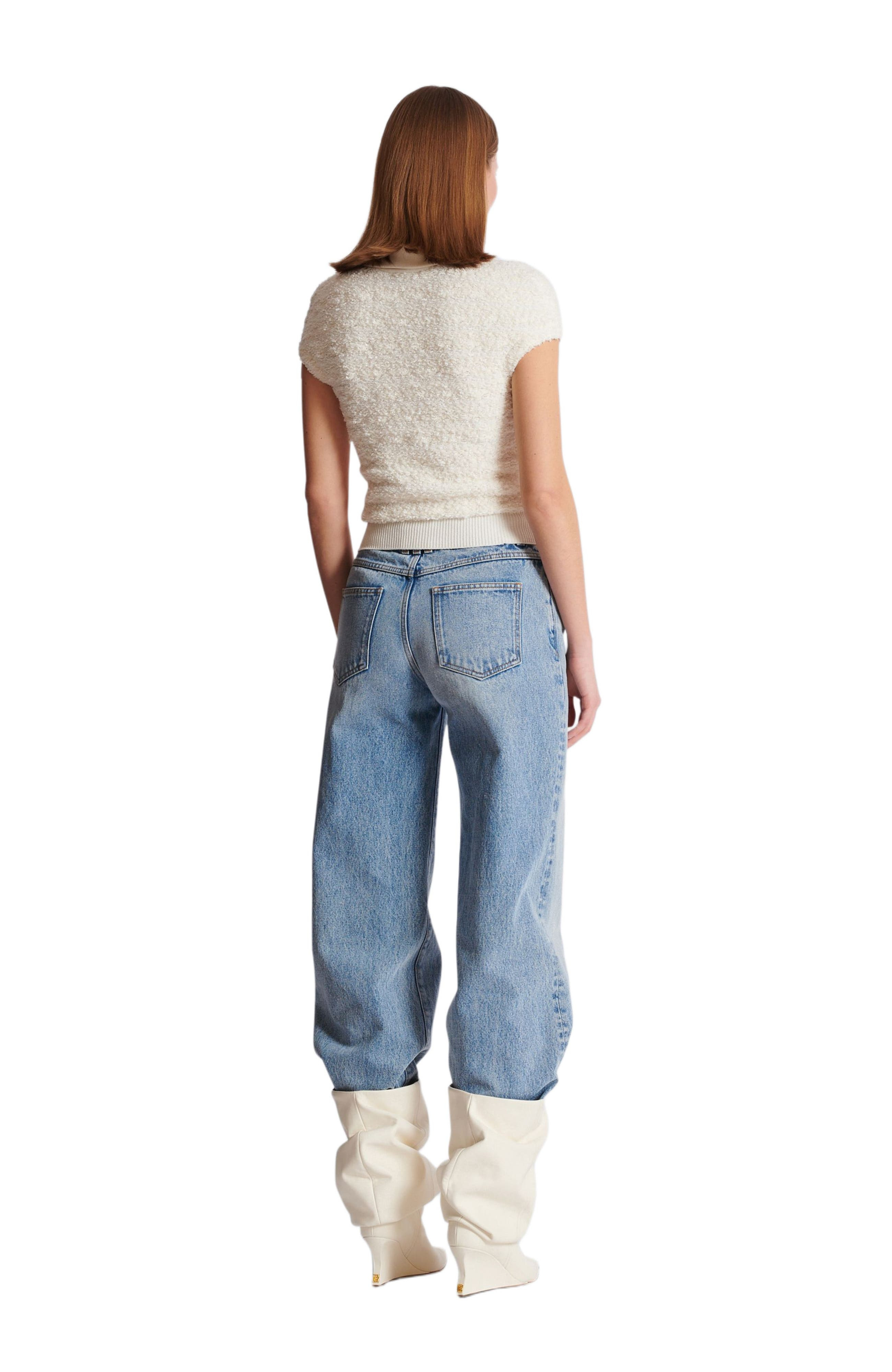 Balmain Tweed Top in Beige at Nordstrom - 3