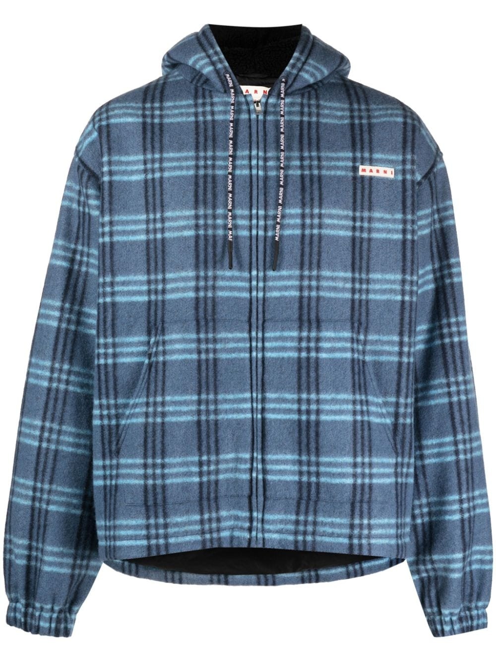 logo-patch check-print jacket - 1