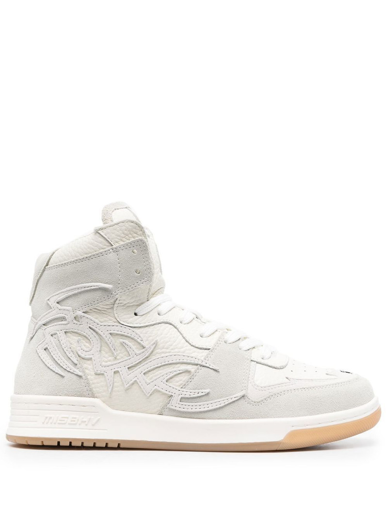 appliqué-logo high-top sneakers 1