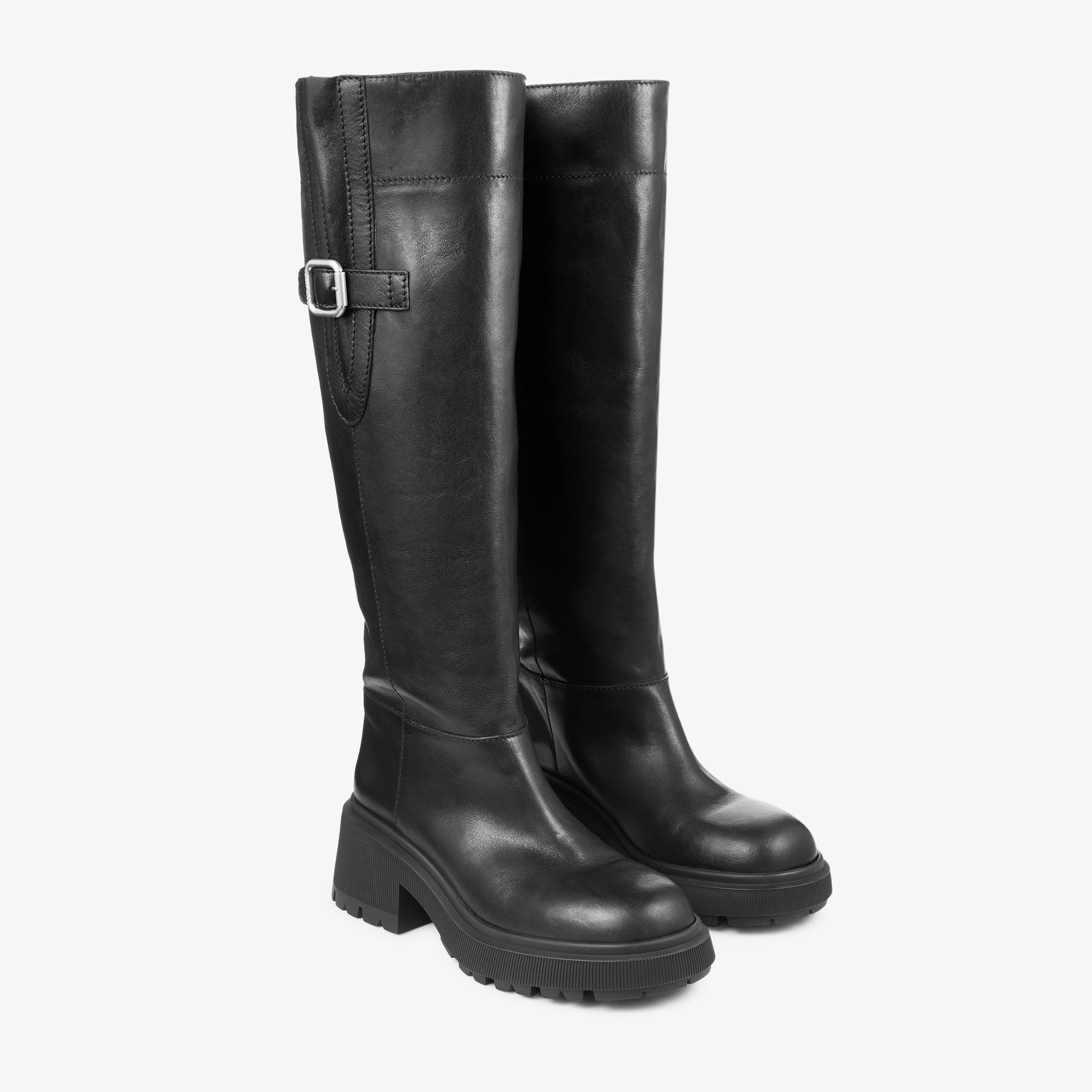Tamsin Knee Boot Flat
Black Shiny Calf Leather Knee High Boot - 2
