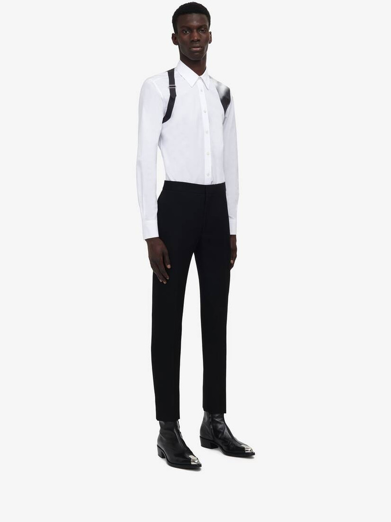 Men's Solarised Flower Harness Shirt in White 3