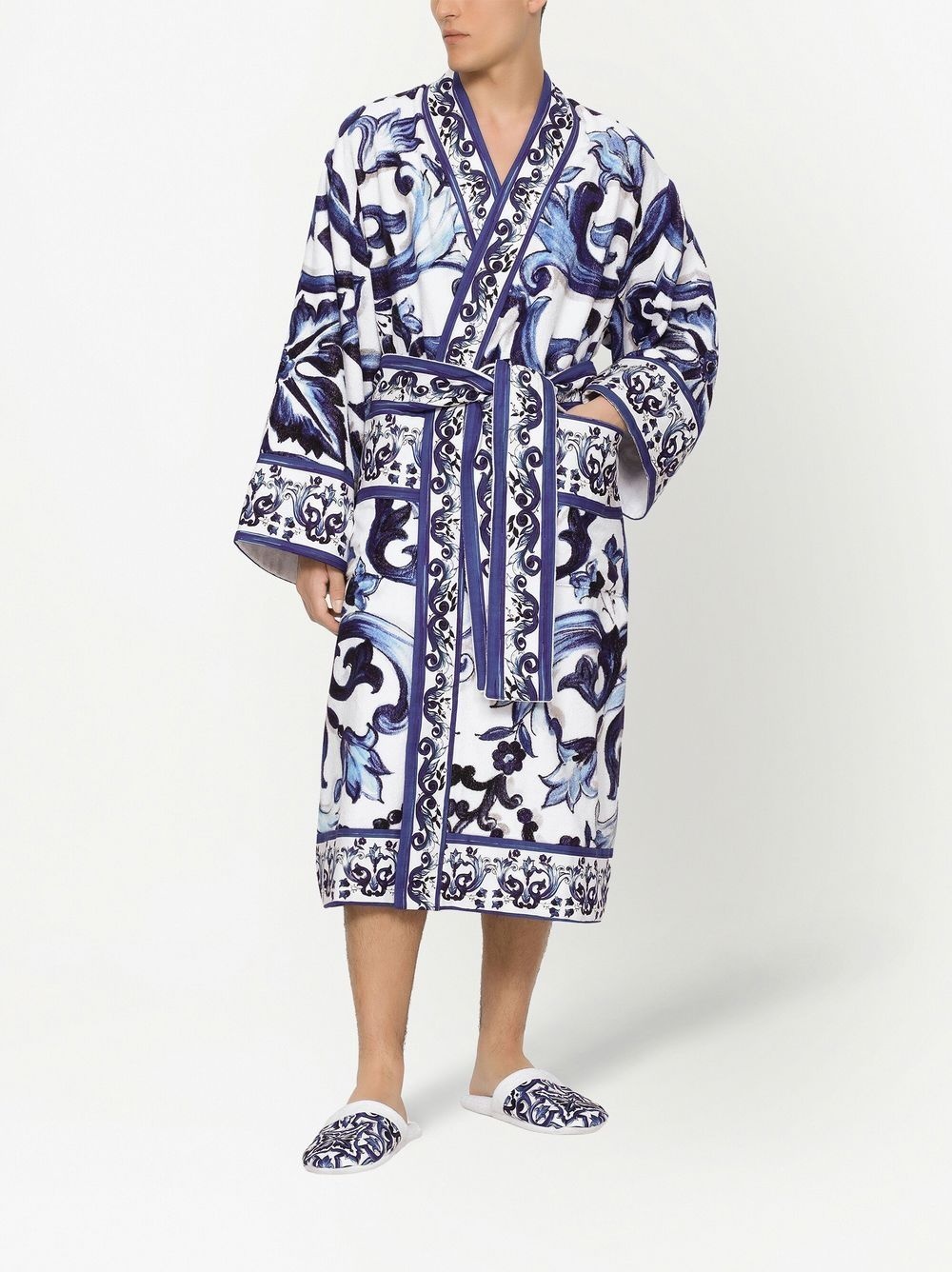 graphic-print long sleeve bathrobe - 3