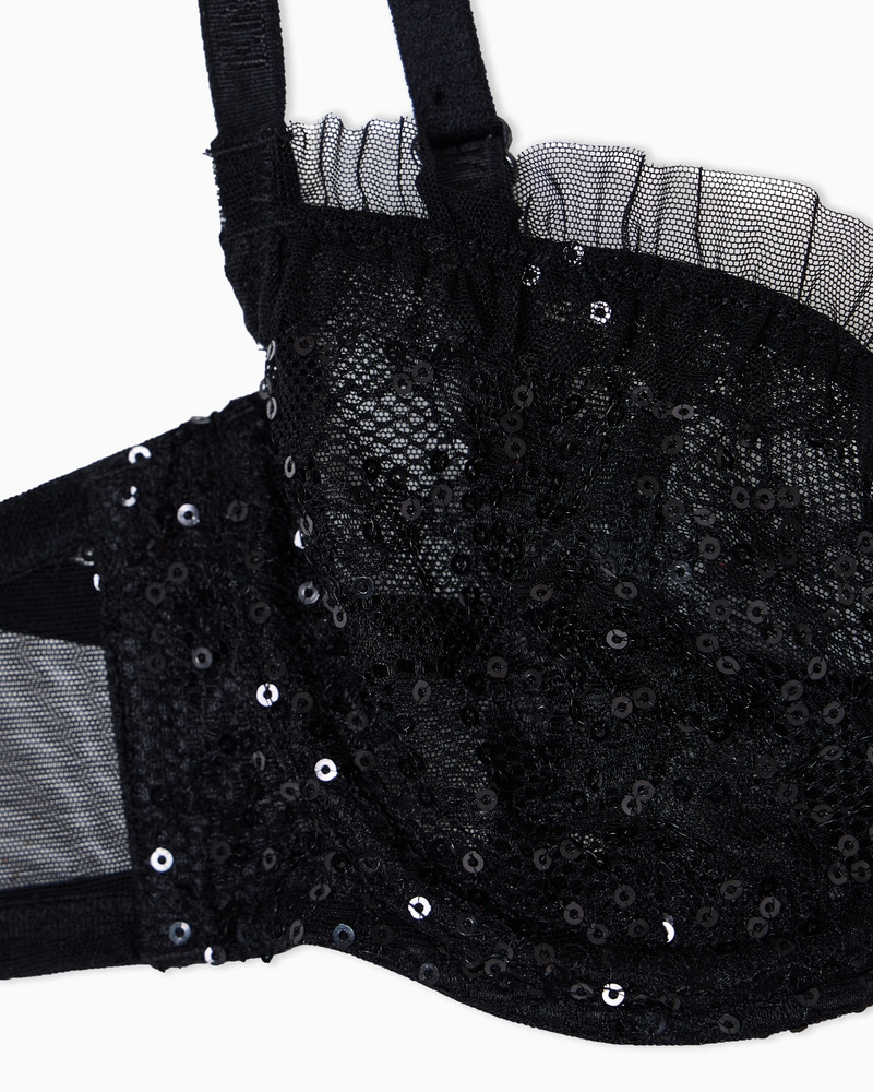 EMPORIO ARMANI SEQUINS LACE BALCONETTE BRA outlook