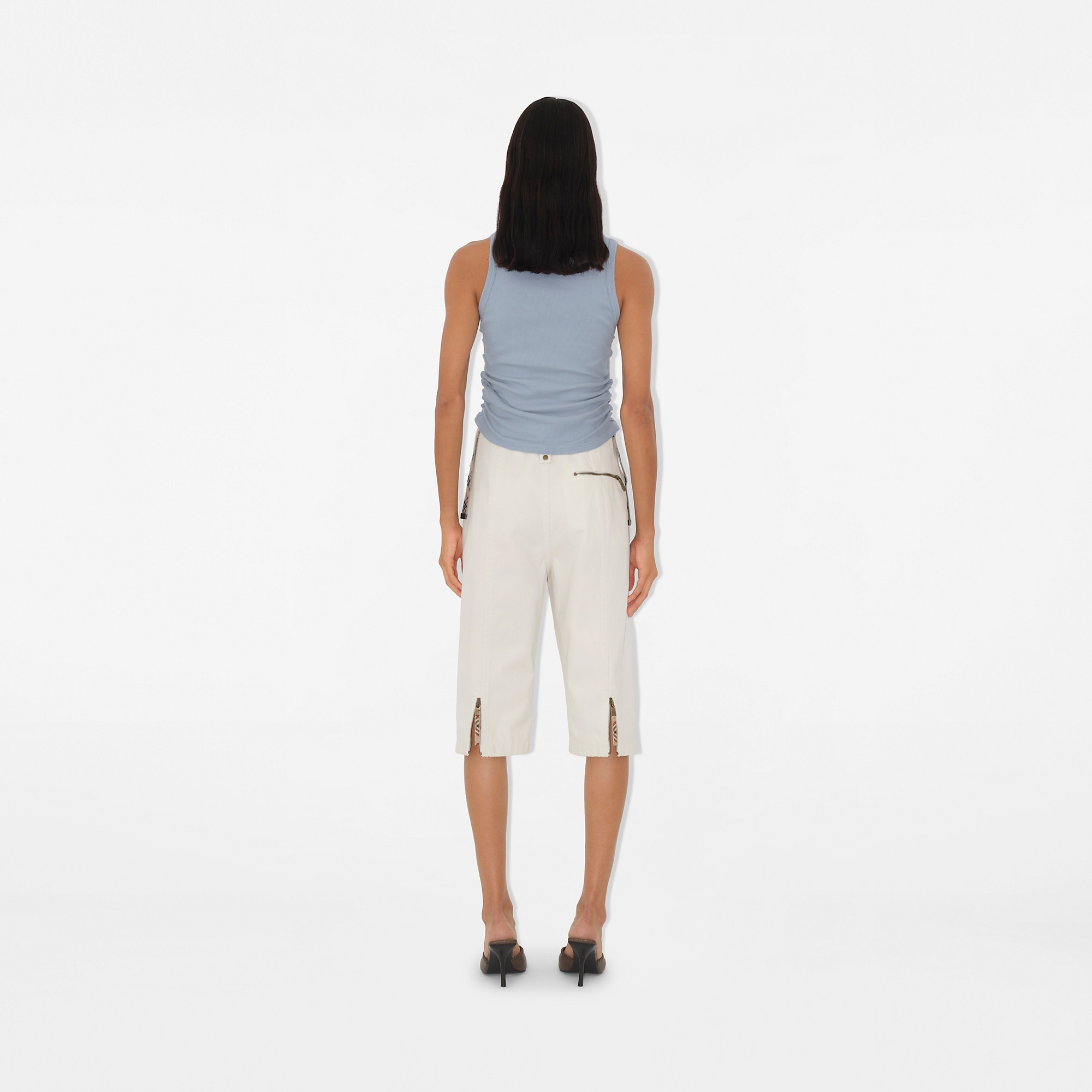 Check Trim Stretch Cotton Vest - 5