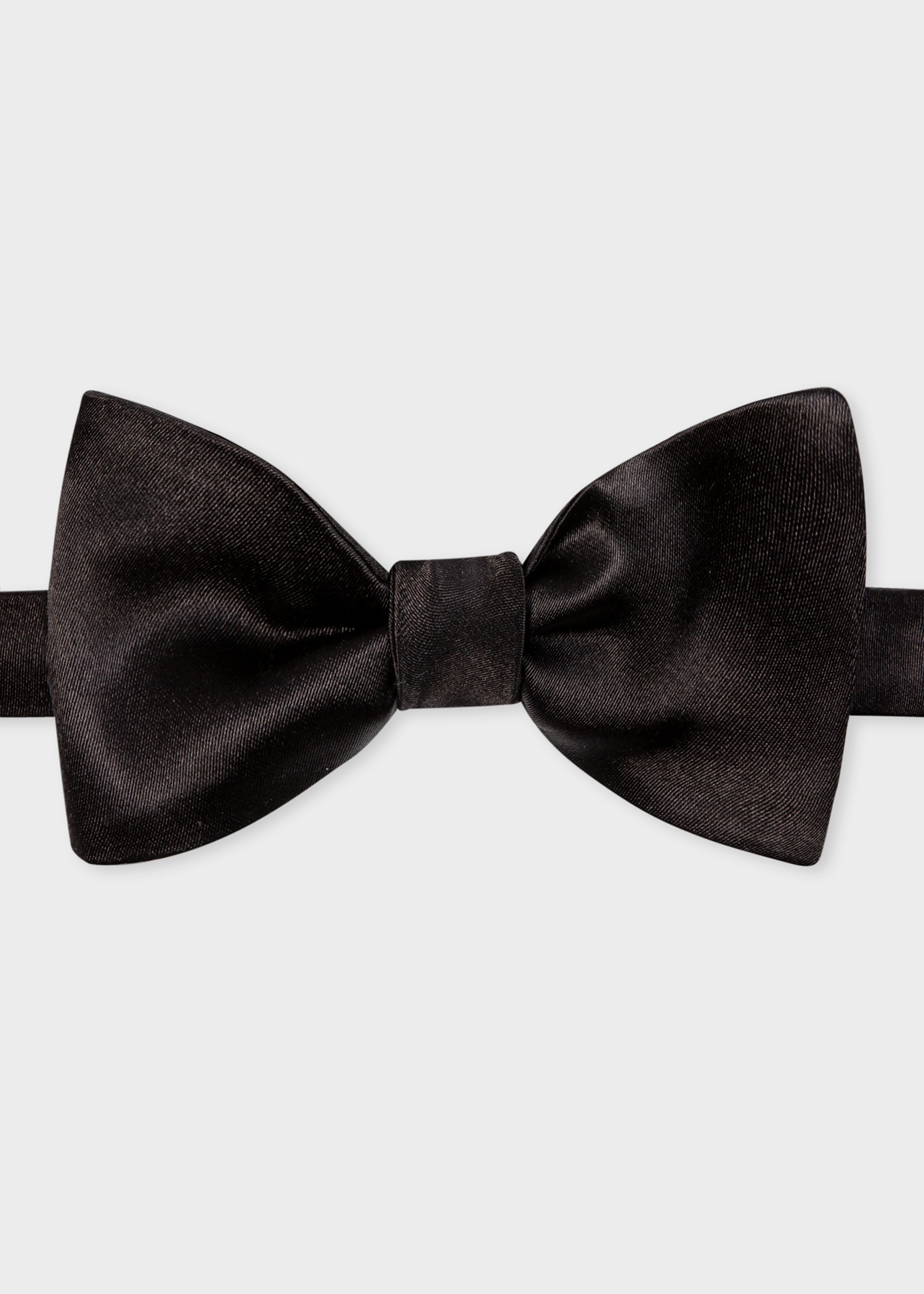 Black Silk Satin Self-Tie Bow Tie - 1