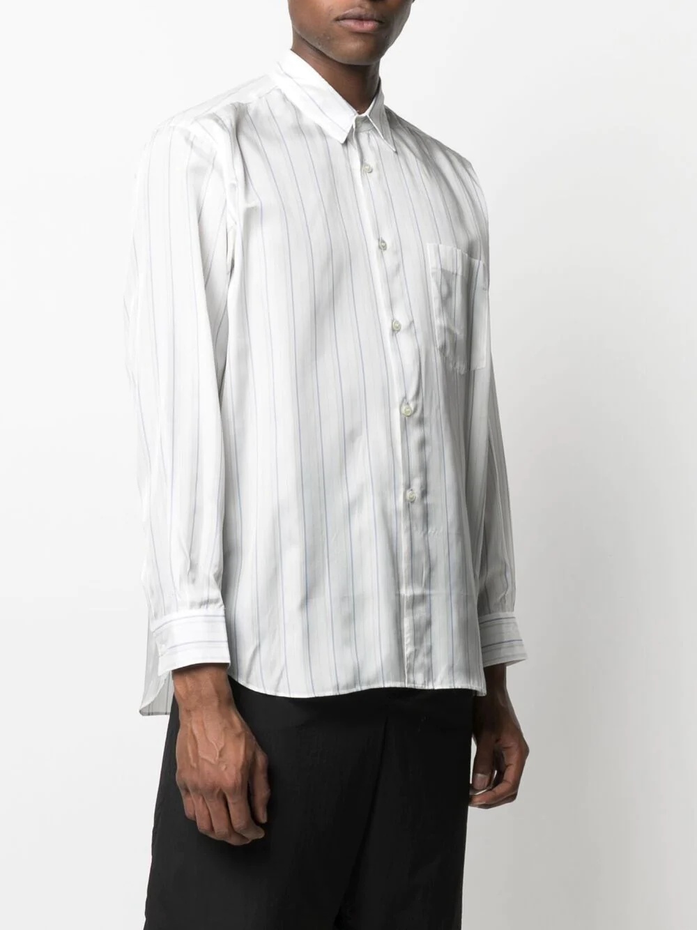vertical stripe-print shirt - 3