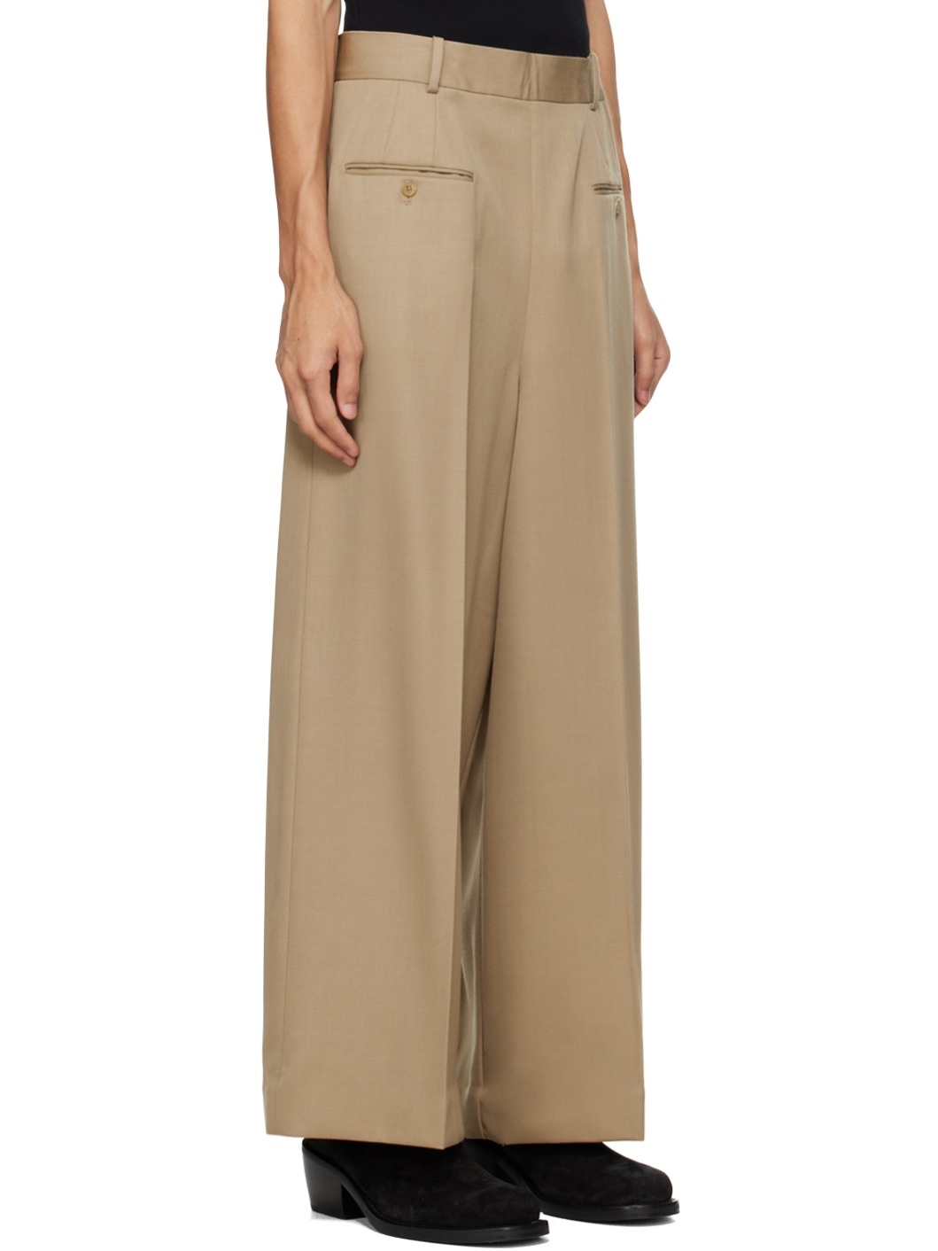 Beige Creased Trousers - 2